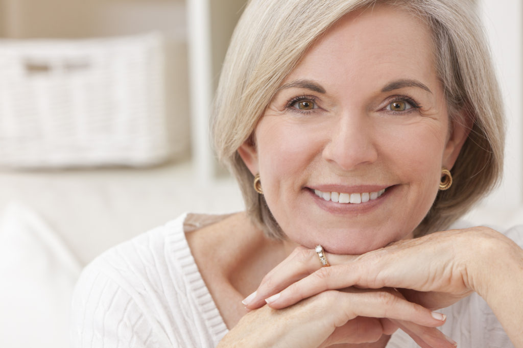 woman with dental implants